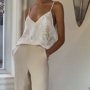 Aritzia Babaton Everly Camisole in whitecap grey/ochre